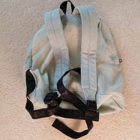 VS Pink Faded Denim Mini Backpack Purse